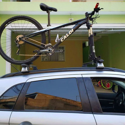 Suporte para Transporte Bicicleta pelo Garfo - Aço - Preto