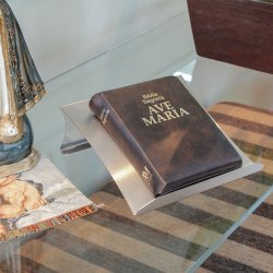 Suporte para Bíblia Sagrada 22 x 22 Cm em Inox Escovado