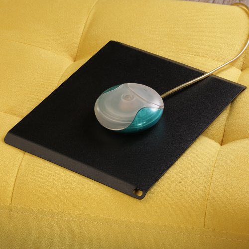 Mouse Pad Hard - Rígido para Cama ou sofá em Alumínio -Preto