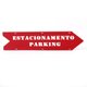 Placa de Estacionamento Parking - Sentido Direito - Aço - Vermelho