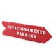 Placa de Estacionamento Parking - Sentido Direito - Aço - Vermelho