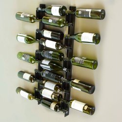 Adega Vertical Barra Vinho Duplo -10 Garrafas Aço -Preto Fosco