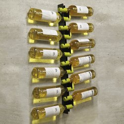 Adega Vertical Barra Vinho - 12 Garrafas Aço - Preto Fosco