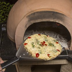 Pá de Pizza de Fornear-Lamina 36 Cm Inox Quadrada-Cabo 60 Cm