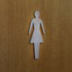 Placa Adesiva para Porta Banheiro WC Inox Escovado Feminino