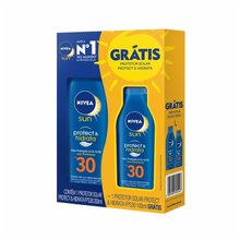 Protetor Solar Nivea Sun FPS30 Protect & Hidrata 200Ml + Nivea Sun FPS30 Protect & Hidrata 100Ml