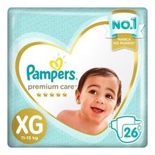 Fralda infantil Pampers Premium Care Mega tamanho XG com 26 unidades