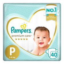 Fralda infantil Pampers Premium Care Mega tamanho P com 40 unidades