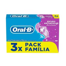 Creme Dental Oral B Anticarie Extra Fresh 70G Pack Com 3 Unidades