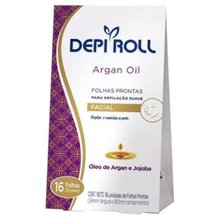 Folhas Depilatórias Depi Roll Facial Óleo Argan com 8 Pares