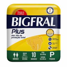 Fralda Geriátrica Bigfral Derma Plus Tamanho P Com 9 Unidades