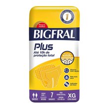 Fralda Gerátrica Bigfral Plus Derma Tamanho XG com 7 unidades