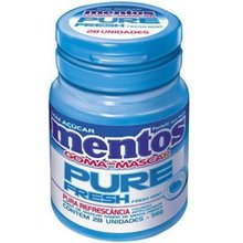 Chiclete Mentos Pure Fresh Mint Garrafa 56G