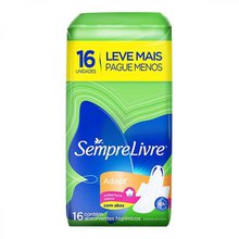 Absorvente Sempre Livre Adapt Suave com Abas com 16 Leve Mais Pague Menos