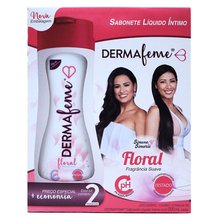 Sabonete Líquido Íntimo Dermafeme Floral 200ml Com 2 Unidades Kit