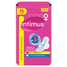 Absorvente Intimus Tripla Proteção Extra Suave com Abas com 16 Leve 16 Paque 14