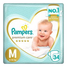 Fralda infantil Pampers Premium Care Mega tamanho M com 34 unidades