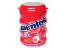 Chiclete Mentos Pure Fruit Morango Garrafa 56G