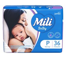 Fralda Mili Infantil Jumbo Ultra Seca Tamanho P  com 36 unidades