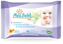 Toalha umedecida Meu Bebê Soft com 50 unidades