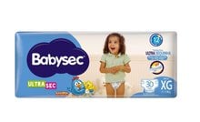 Fralda Babysec Ultra Mega XG com 30 Unidades