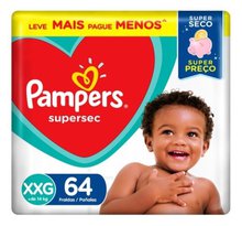 Fralda Infantil Pampers Supersec Tamanho XXG Com 64 Unidades