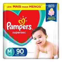 Fralda Infantil Pampers Supersec Tamanho M Com 90 Unidades