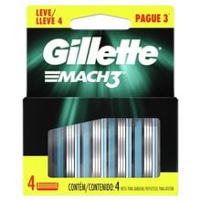 Refil para Barbear Gillette Mach3 Leve 4 Pague 3