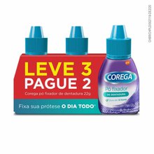 Kit Corega Pó Fixador Com 3 Unidades de 22Gr