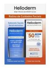 Kit Helioderm Suncare Facial FPS50 Sem Cor 50G + Sabonete Líquido Facial 50Ml