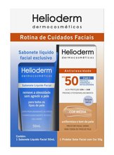 Kit Helioderm Suncare Facial FPS50 Com Cor 50G + Sabonete Líquido Facial 50Ml