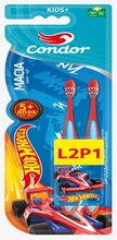 Escova Dental Condor Kids Hot Wheels +5 Anos com 2 Unidades