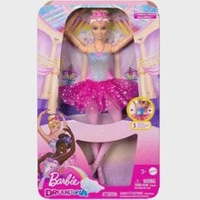 Boneca Barbie Fantasia Bailarina Luzes Brilhantes Rosa