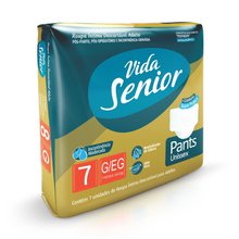 Roupa Íntima Adulto Vida Senior Pants Tamanho G EG Com 7 Unidades