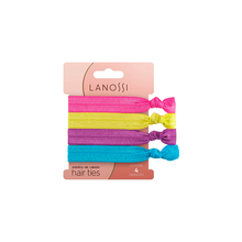 Elastico De Cabelo Lanossi Hair Ties Neon Com 4 Unidades