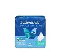 Absorvente Sempre Livre Adapt Plus Ultra Suave Com Abas Com 8 unidades