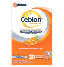 Cebion Mastigável Vitamina C + Zinco Com 30 Comprimidos