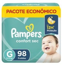 Fralda Infantil Pampers Confortsec Max G Com 98 Unidades