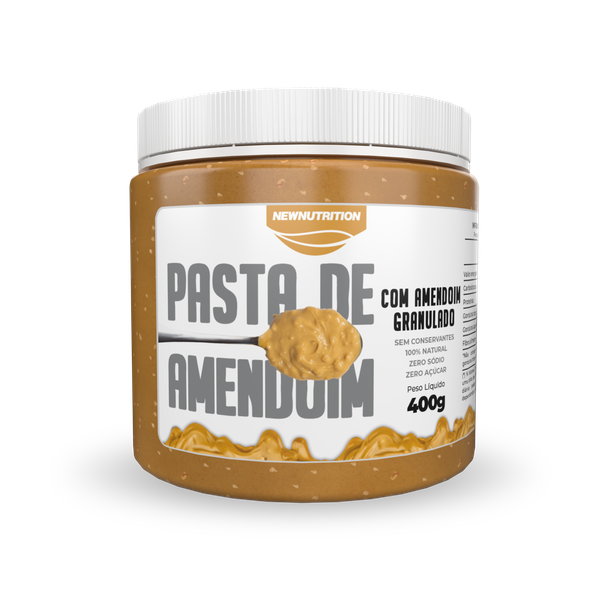 Pasta de amendoim integral com amendoim granulado - NewNutrition