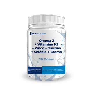Ômega 3 + Vitamina K2 + Zinco + Taurina + Selênio + Cromo - 30 doses