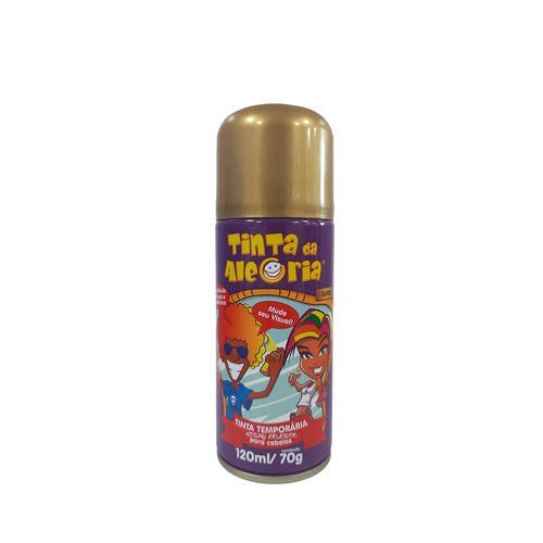 Tinta Temporaria Spray para Cabelos Ouro BarberShop Tinta da Alegria  250ml/125g