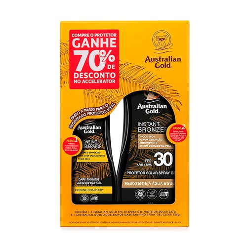 Australian Gold Kit Protetor Solar Bronzeador Fps30
