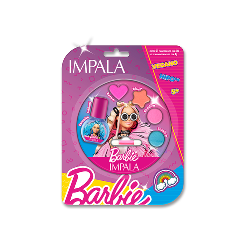 Kit Esmalte Impala Infantil Barbie Girls Power + Paleta Icônica