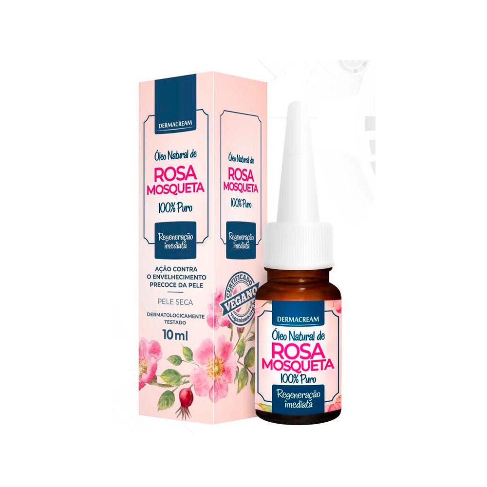 Óleo Natural Dermacream Rosa Mosqueta 100 Puro 10ml Nova Era Cosméticos Viva a sua beleza