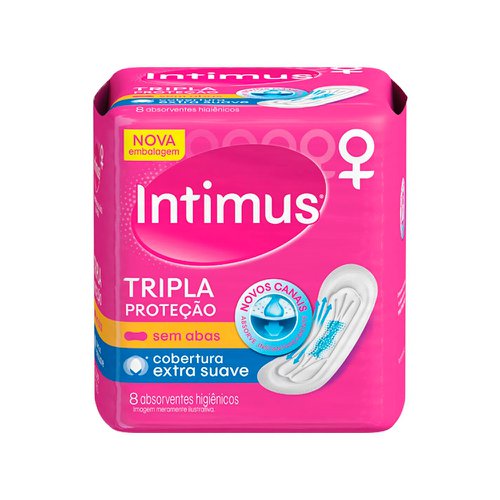 Absorvente Intimus Gel Cobertura Extra Suave sem Abas c/8