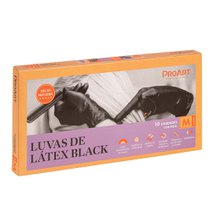 Luva Pro Art Látex Black M C/10 unidades LPL03B