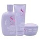 Kit Alfaparf Semi Di Lino Smoothing Smooth - Shampoo 250ml + Condicionador 200ml + Máscara 200ml