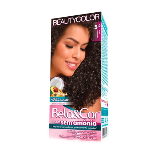Coloração Sem Amônia Beautycolor Bela&Cor 5.0 Castanho Claro