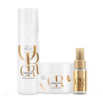 Kit Wella Oil Reflections - Shampoo Wella Oil Reflections 250ml + Mascara Wella Oil Reflections 150ml + Oleo Oil Reflections 30ml