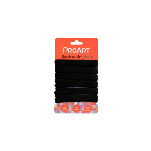 Elástico para Cabelo Pro Art Preto 6 Unidades